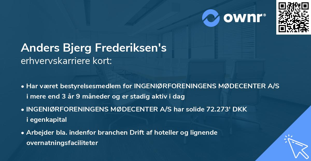 Anders Bjerg Frederiksen's erhvervskarriere kort