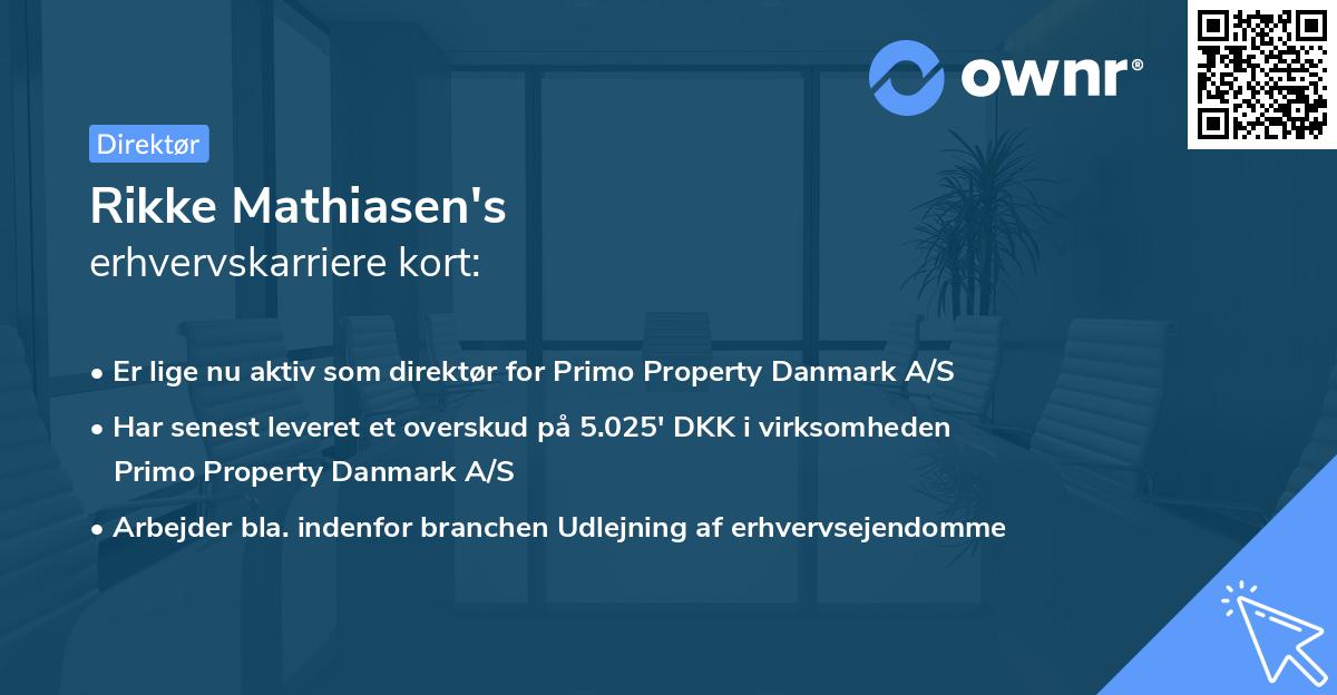 Rikke Mathiasen's erhvervskarriere kort