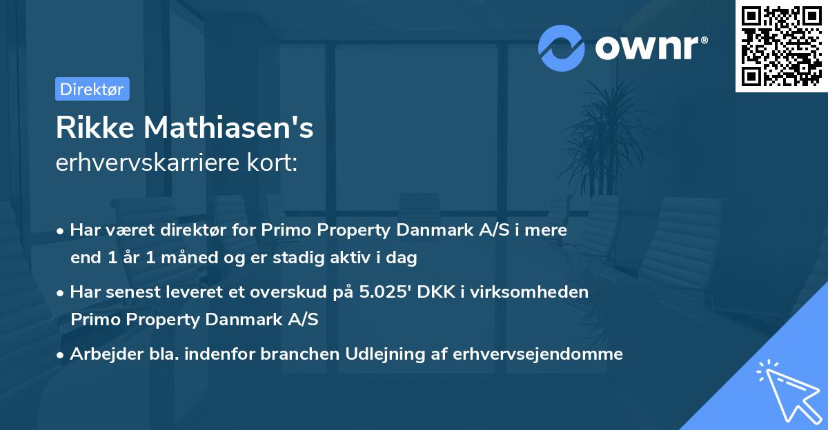 Rikke Mathiasen's erhvervskarriere kort