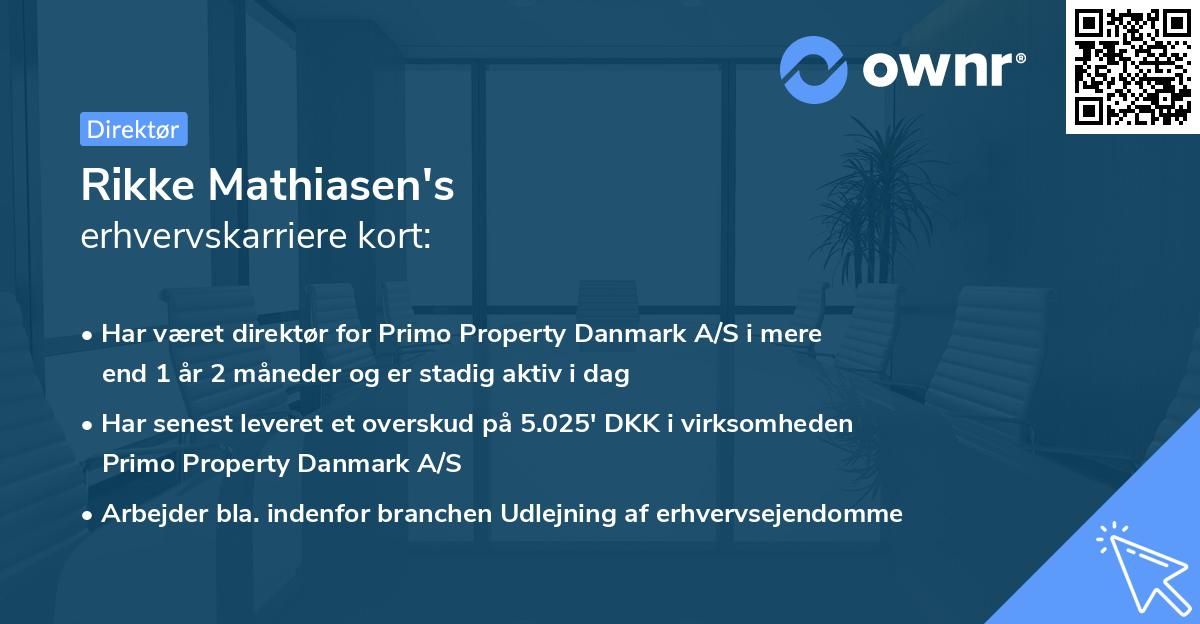 Rikke Mathiasen's erhvervskarriere kort
