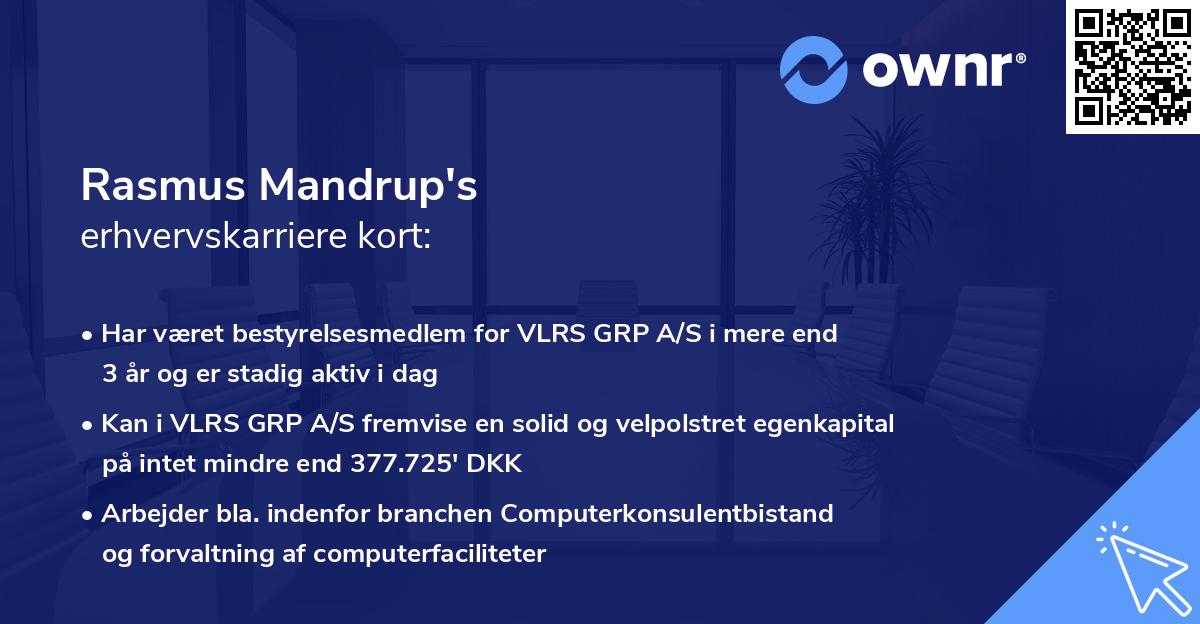 Rasmus Mandrup's erhvervskarriere kort
