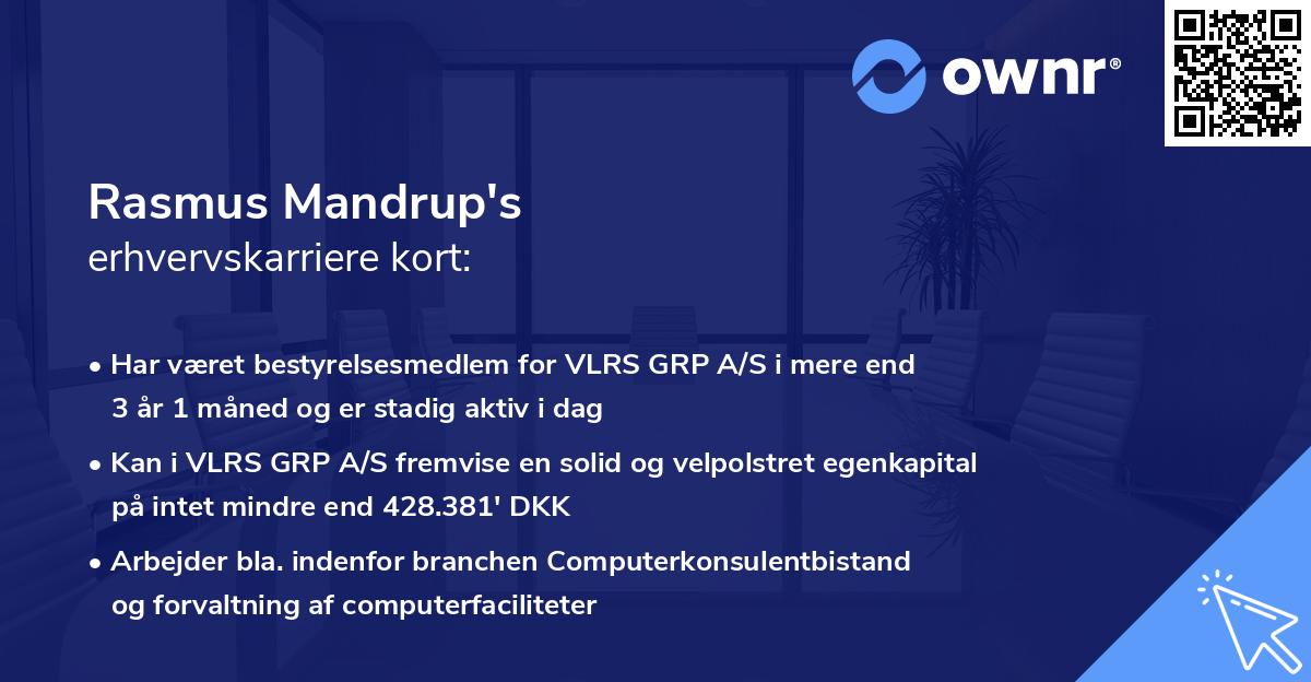 Rasmus Mandrup's erhvervskarriere kort