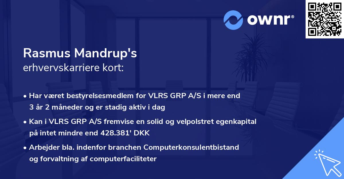 Rasmus Mandrup's erhvervskarriere kort