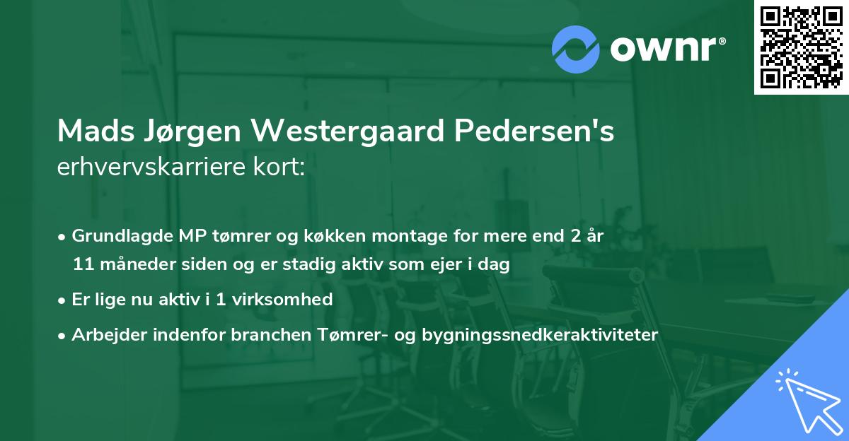 Mads Jørgen Westergaard Pedersen's erhvervskarriere kort