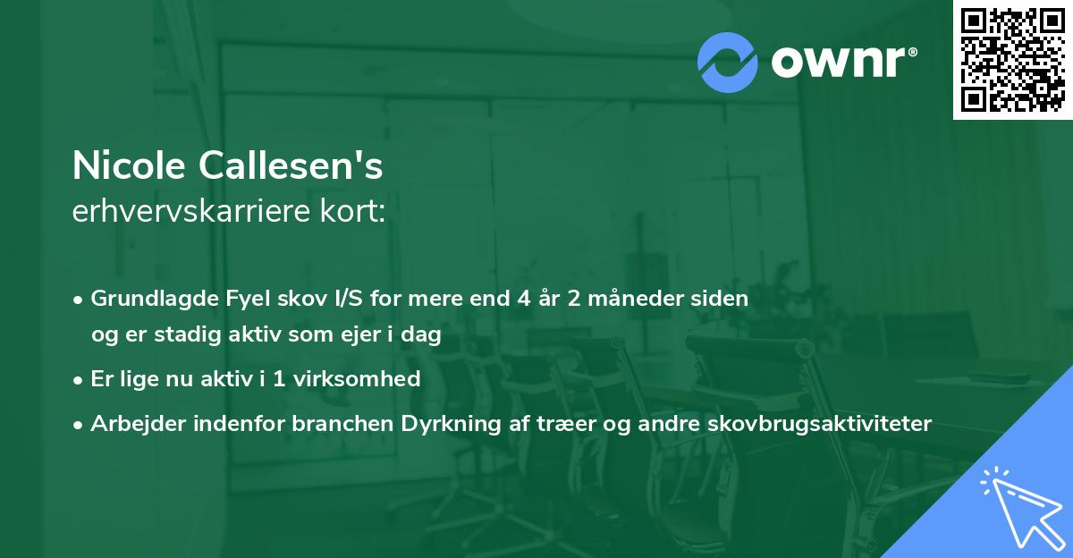Nicole Callesen's erhvervskarriere kort