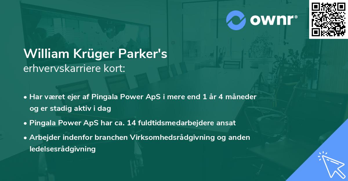 William Krüger Parker's erhvervskarriere kort