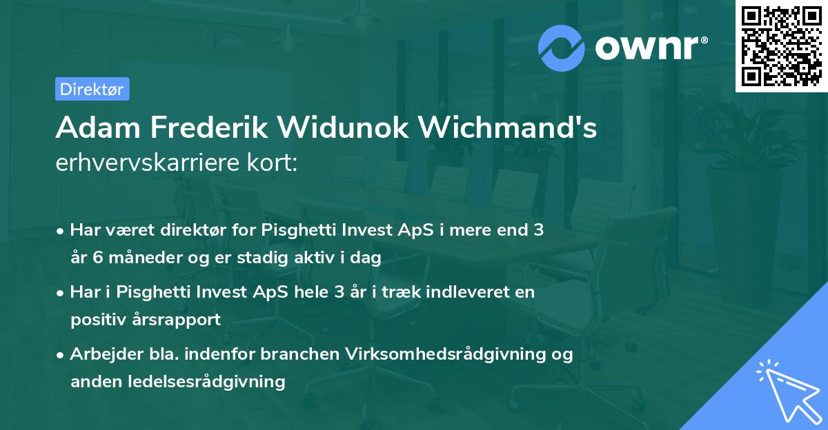Adam Frederik Widunok Wichmand's erhvervskarriere kort