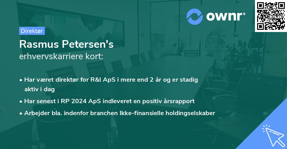 Rasmus Petersen's erhvervskarriere kort