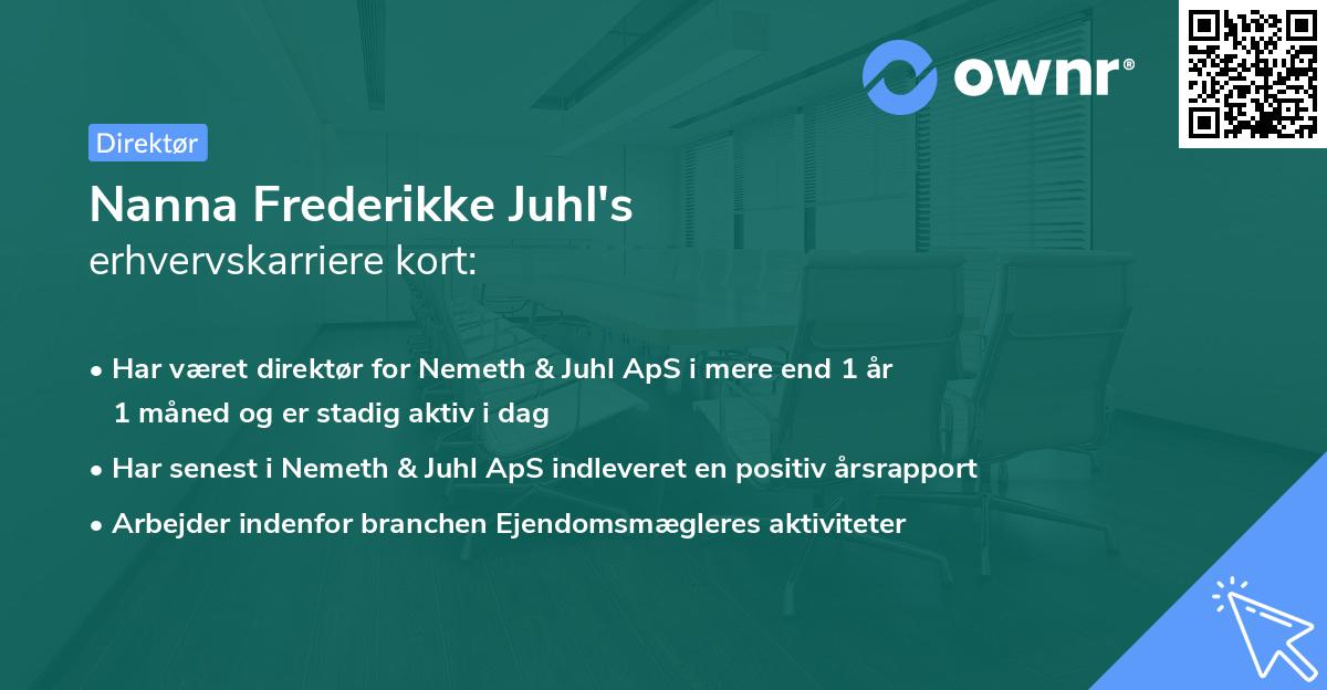 Nanna Frederikke Juhl's erhvervskarriere kort