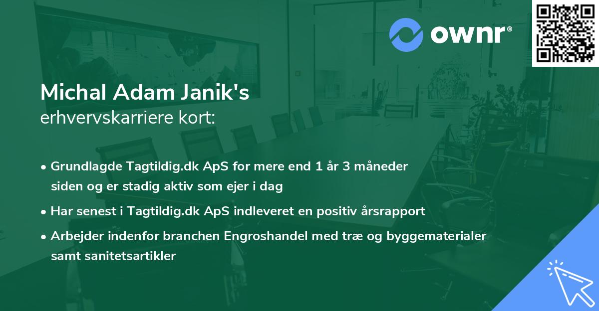 Michal Adam Janik's erhvervskarriere kort