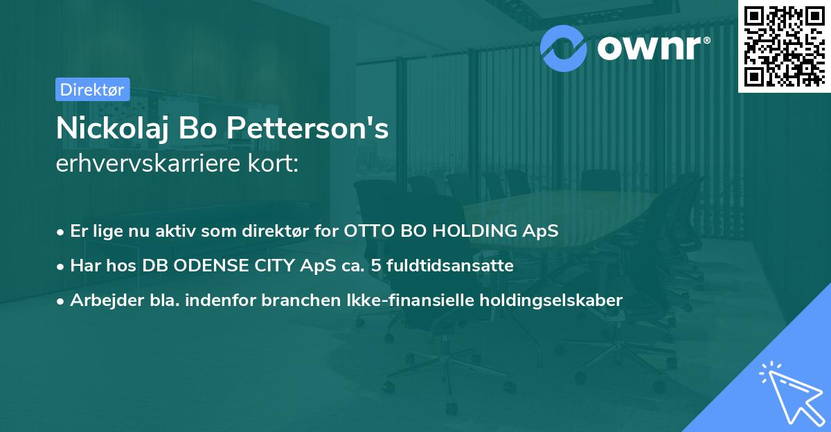 Nickolaj Bo Petterson's erhvervskarriere kort