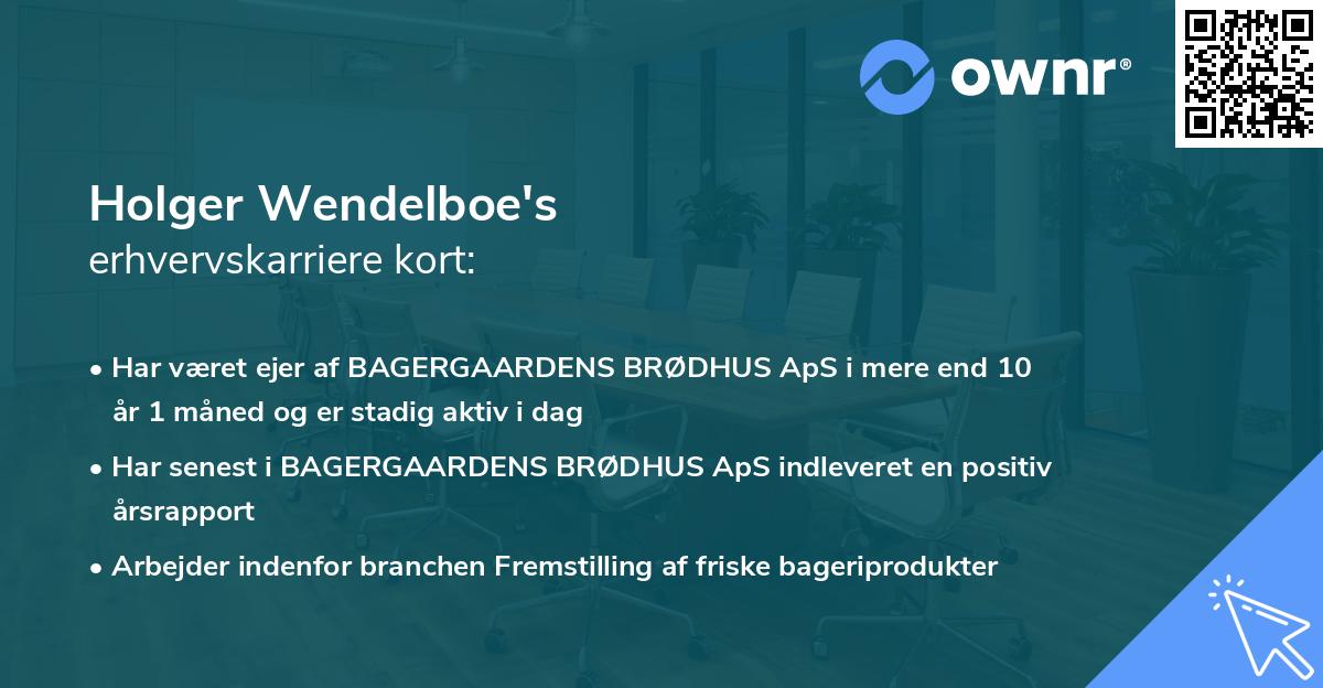 Holger Wendelboe's erhvervskarriere kort