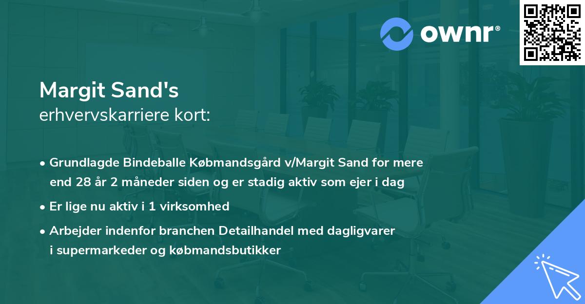 Margit Sand's erhvervskarriere kort