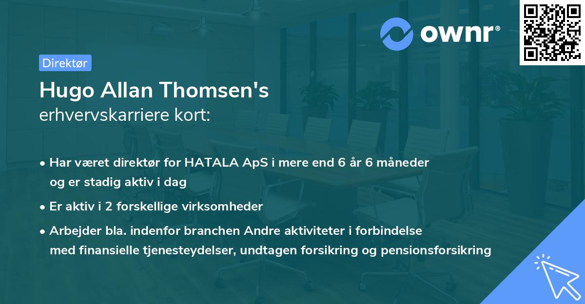 Hugo Allan Thomsen's erhvervskarriere kort