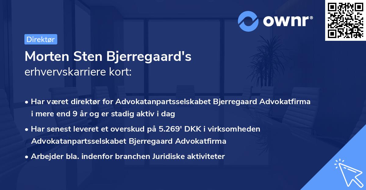 Morten Sten Bjerregaard's erhvervskarriere kort