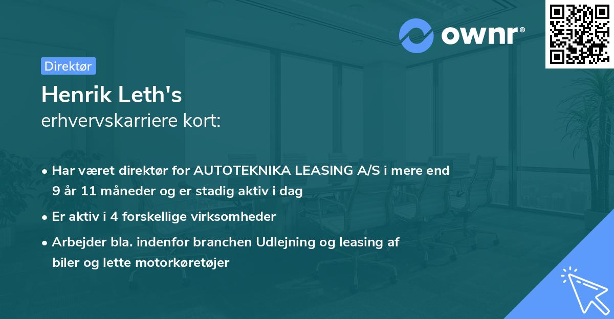 Henrik Leth's erhvervskarriere kort