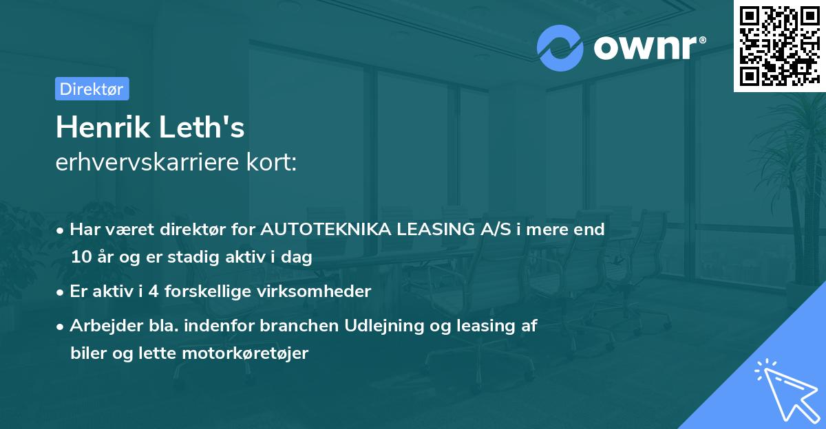 Henrik Leth's erhvervskarriere kort