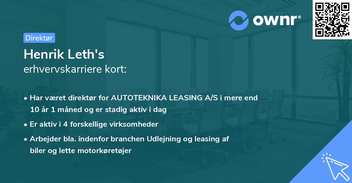 Henrik Leth's erhvervskarriere kort