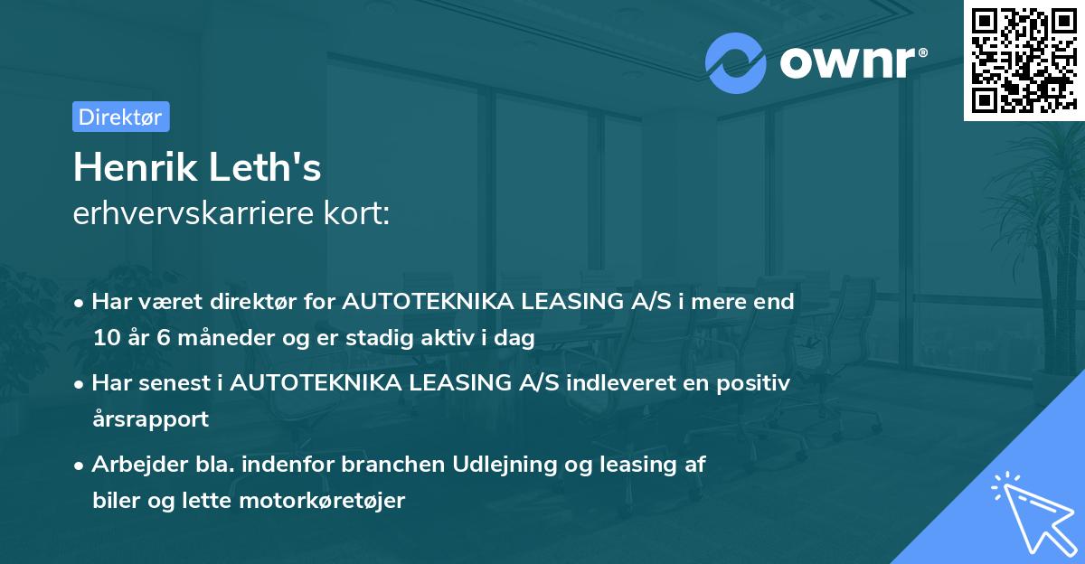 Henrik Leth's erhvervskarriere kort