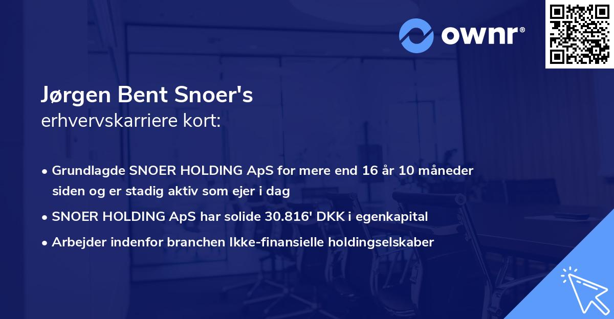 Jørgen Bent Snoer's erhvervskarriere kort