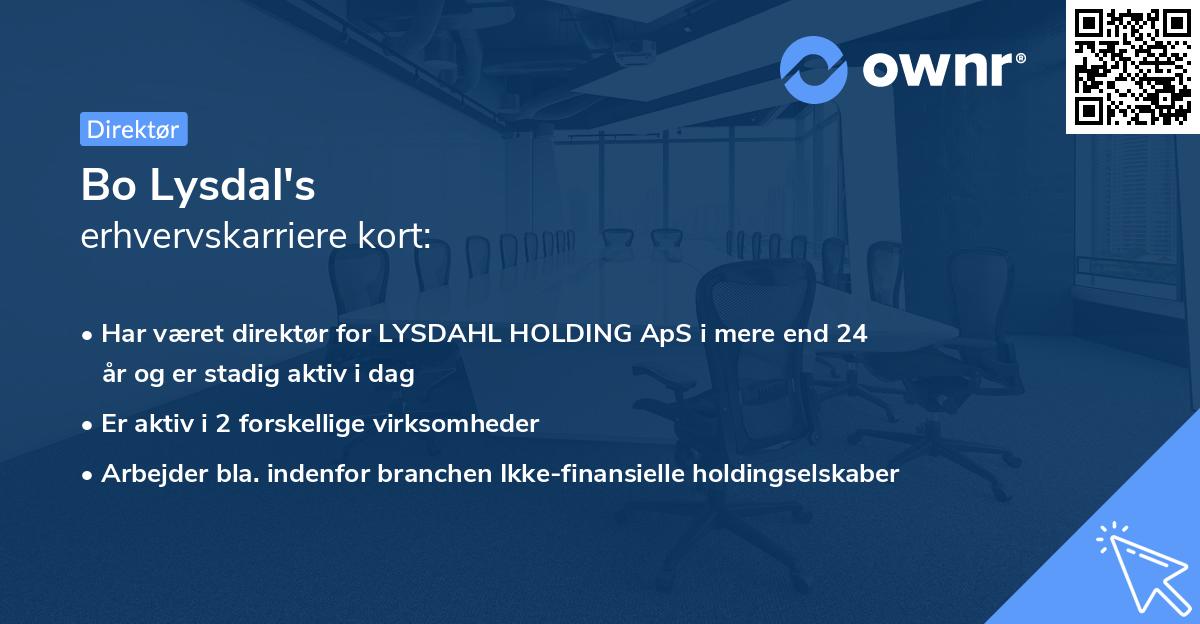 Bo Lysdal's erhvervskarriere kort