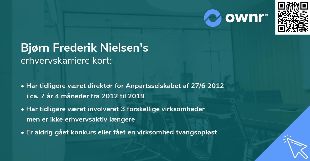 Bjørn Frederik Nielsen's erhvervskarriere kort