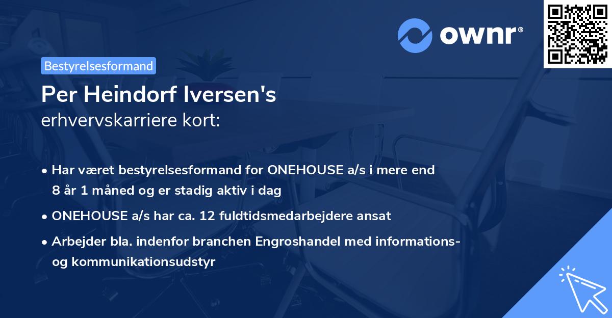 Per Heindorf Iversen's erhvervskarriere kort