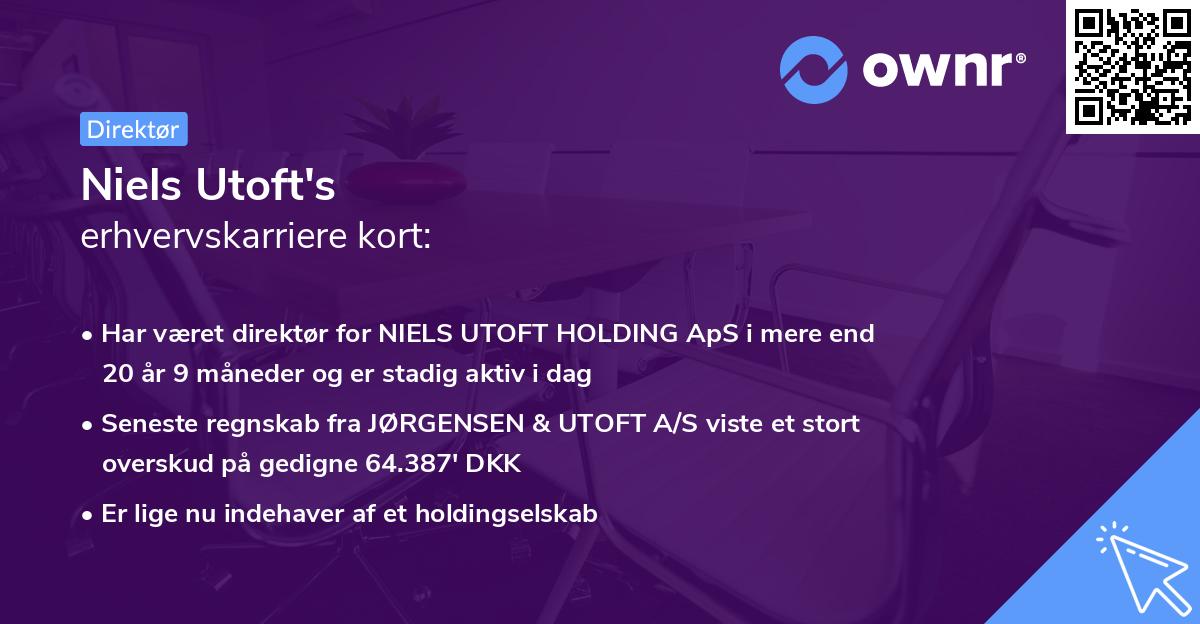 Niels Utoft's erhvervskarriere kort