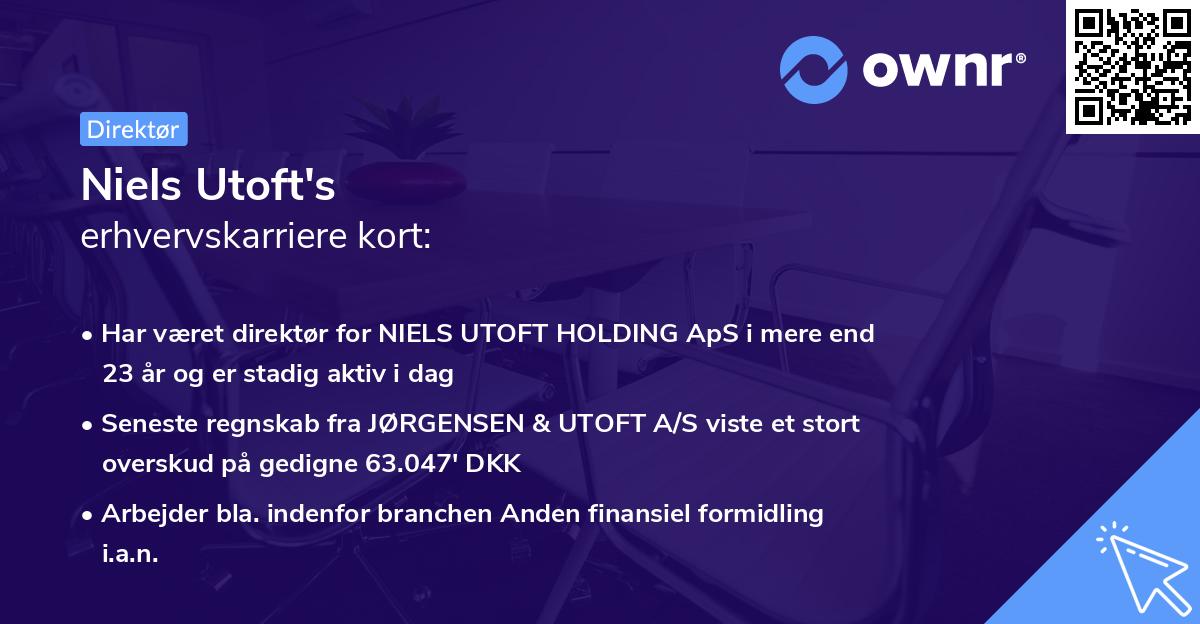 Niels Utoft's erhvervskarriere kort