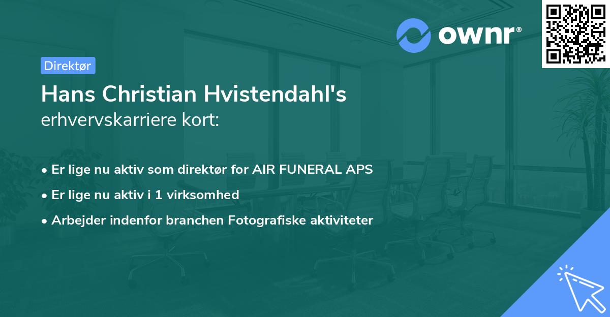 Hans Christian Hvistendahl's erhvervskarriere kort