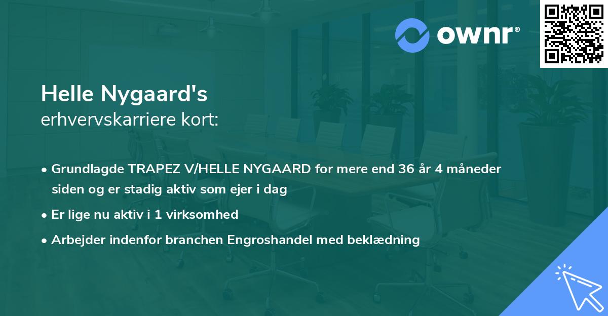 Helle Nygaard's erhvervskarriere kort