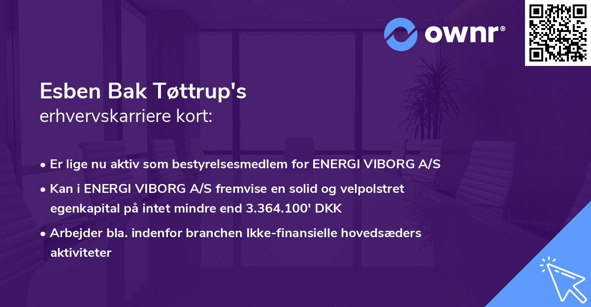Esben Bak Tøttrup's erhvervskarriere kort