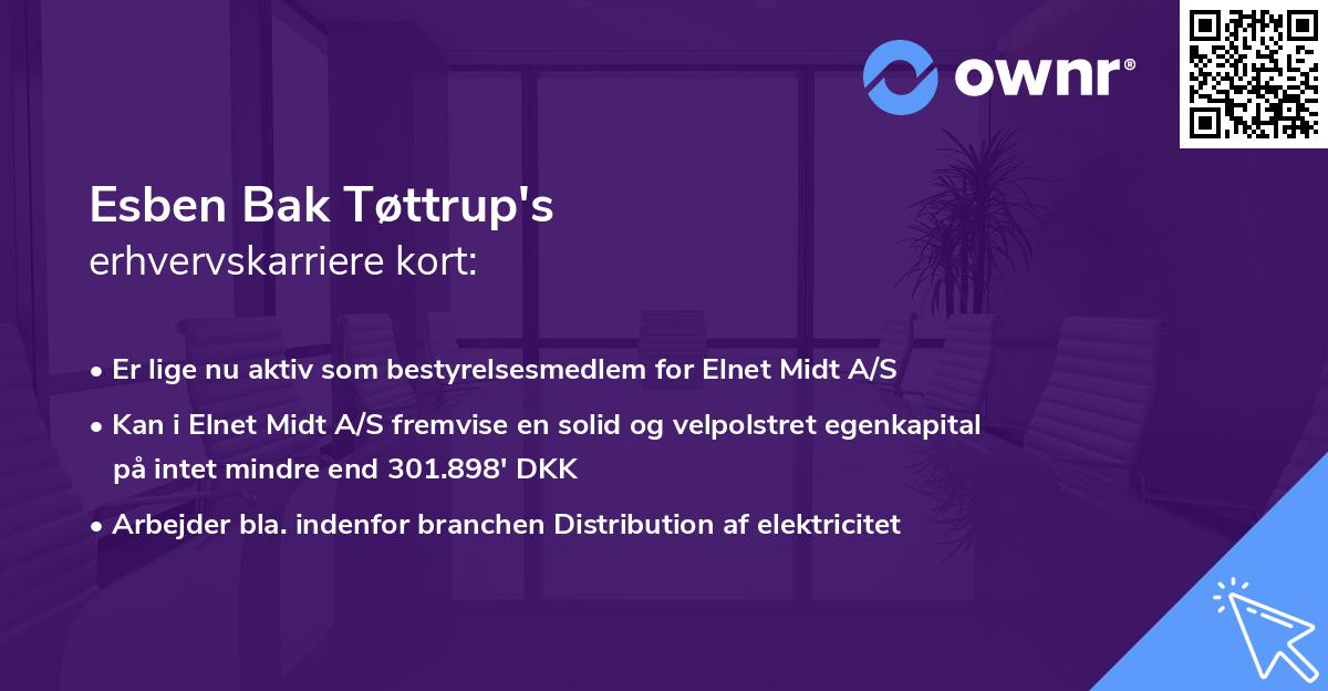 Esben Bak Tøttrup's erhvervskarriere kort
