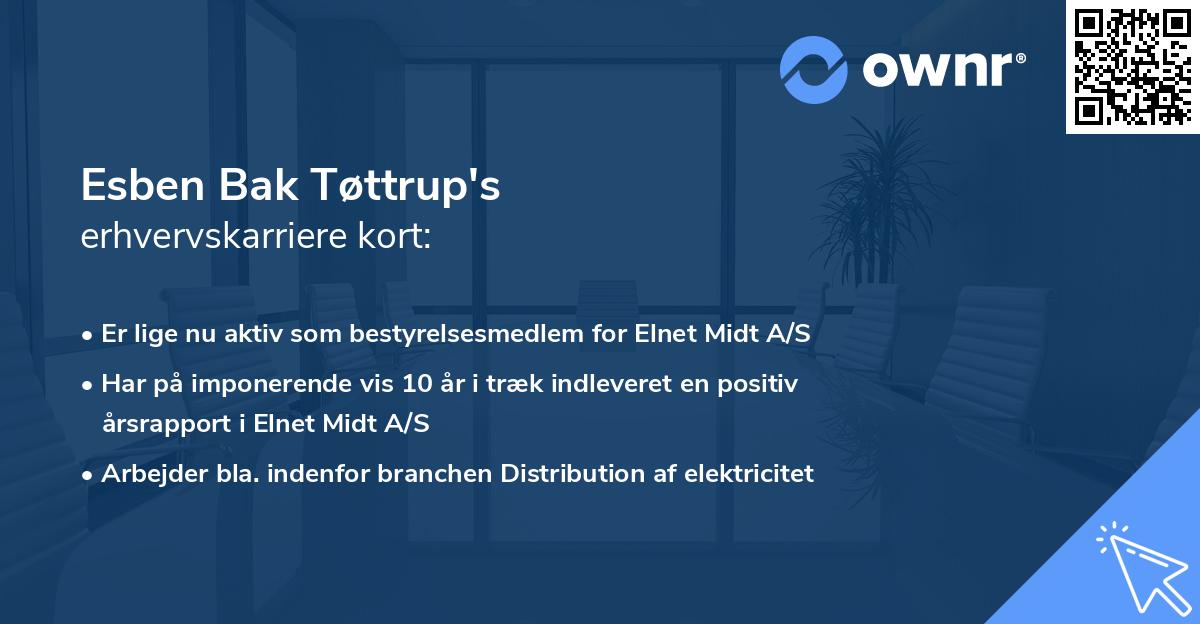 Esben Bak Tøttrup's erhvervskarriere kort