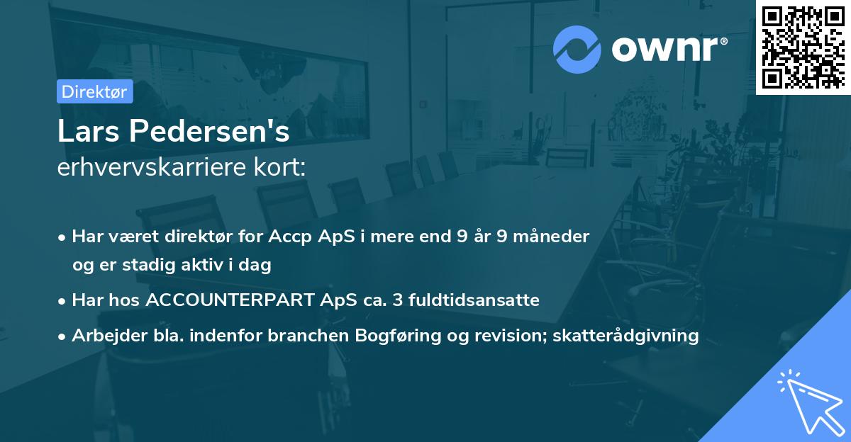 Lars Pedersen's erhvervskarriere kort