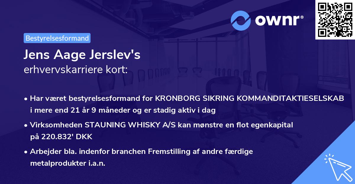 Jens Aage Jerslev's erhvervskarriere kort