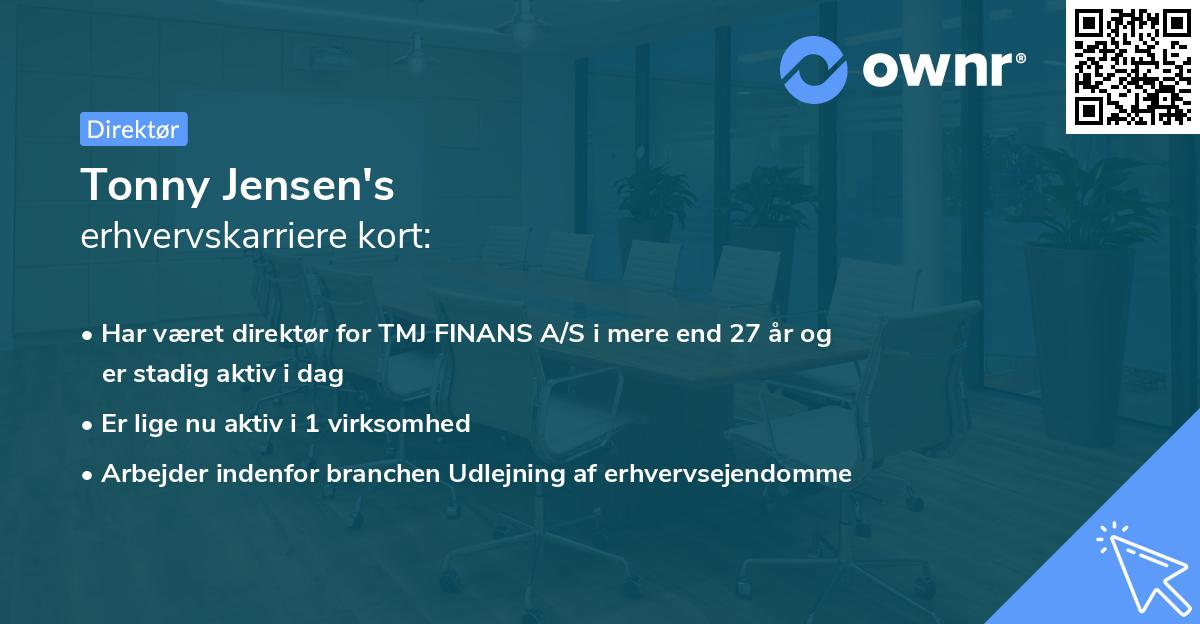 Tonny Jensen's erhvervskarriere kort