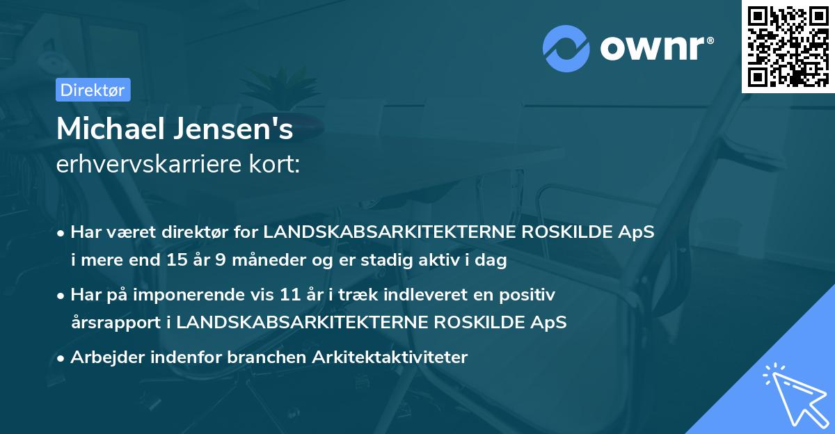 Michael Jensen's erhvervskarriere kort