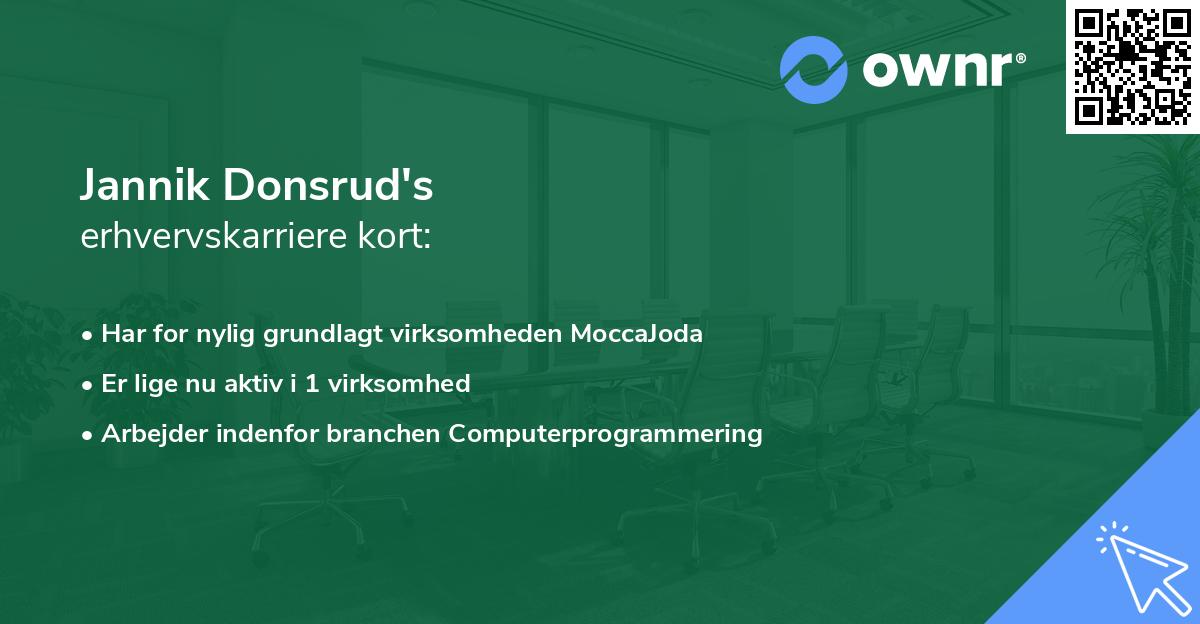 Jannik Donsrud's erhvervskarriere kort