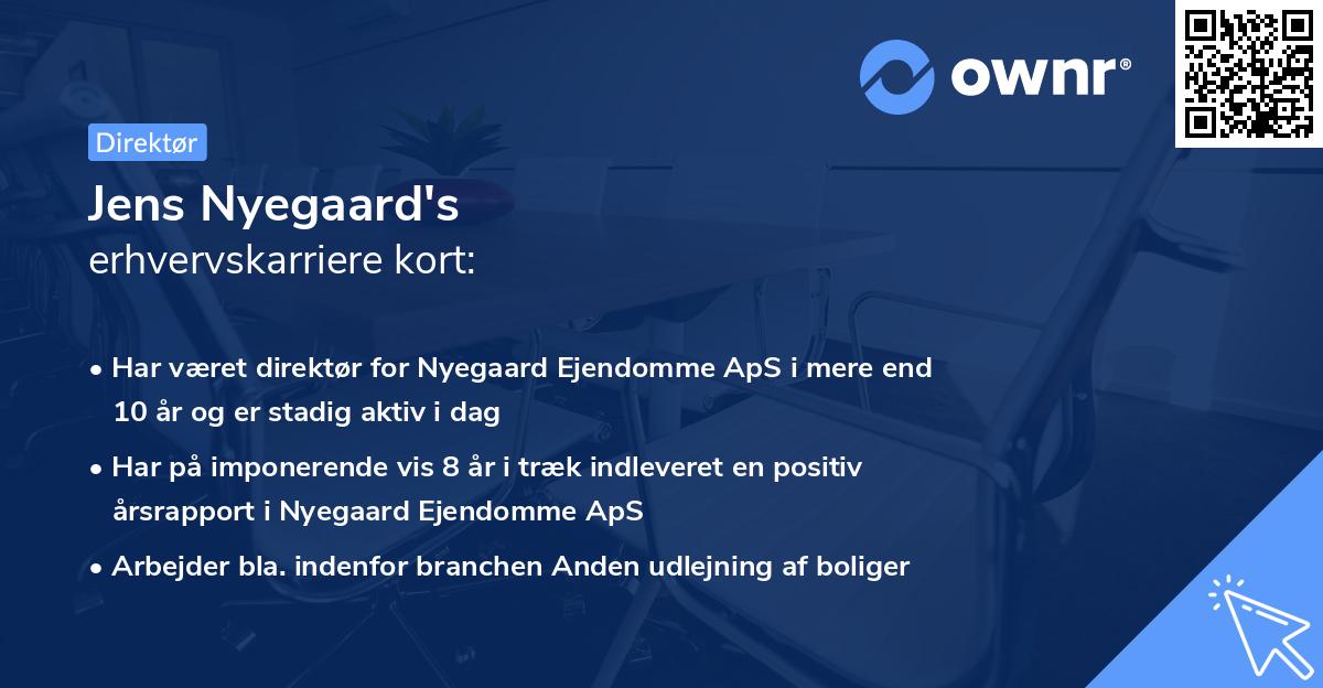 Jens Nyegaard's erhvervskarriere kort