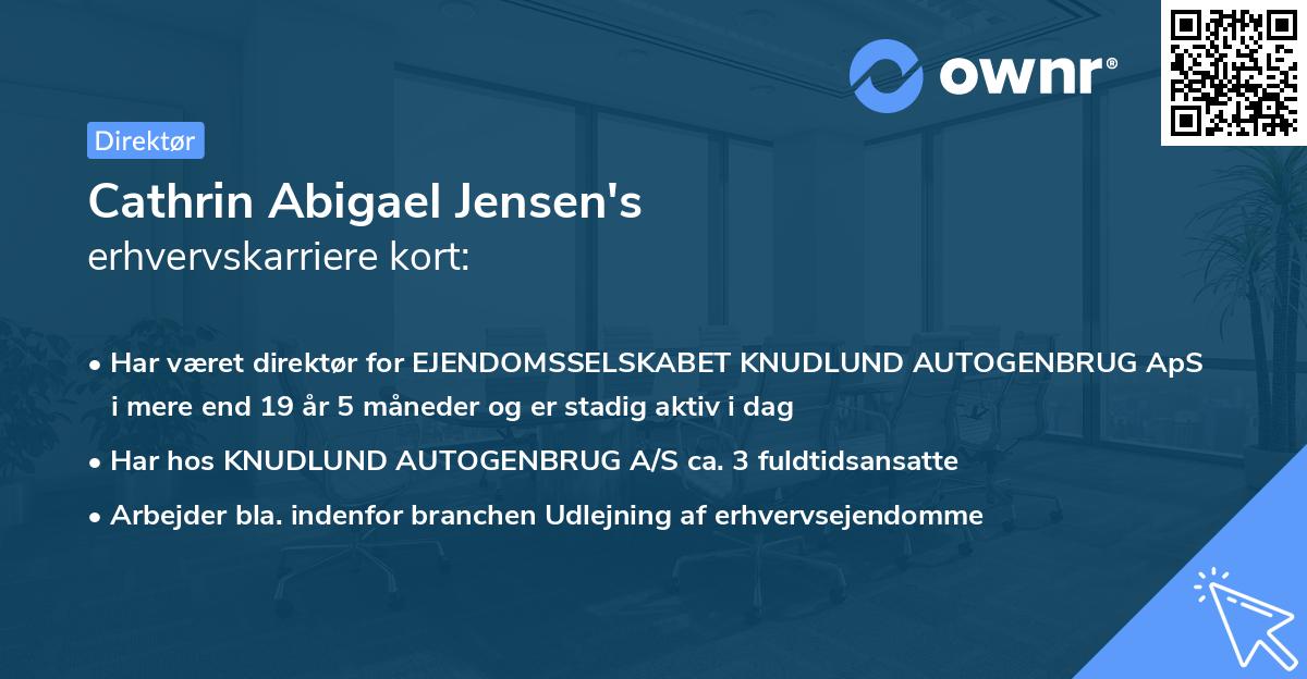 Cathrin Abigael Jensen's erhvervskarriere kort