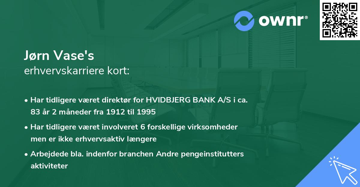 Jørn Vase's erhvervskarriere kort