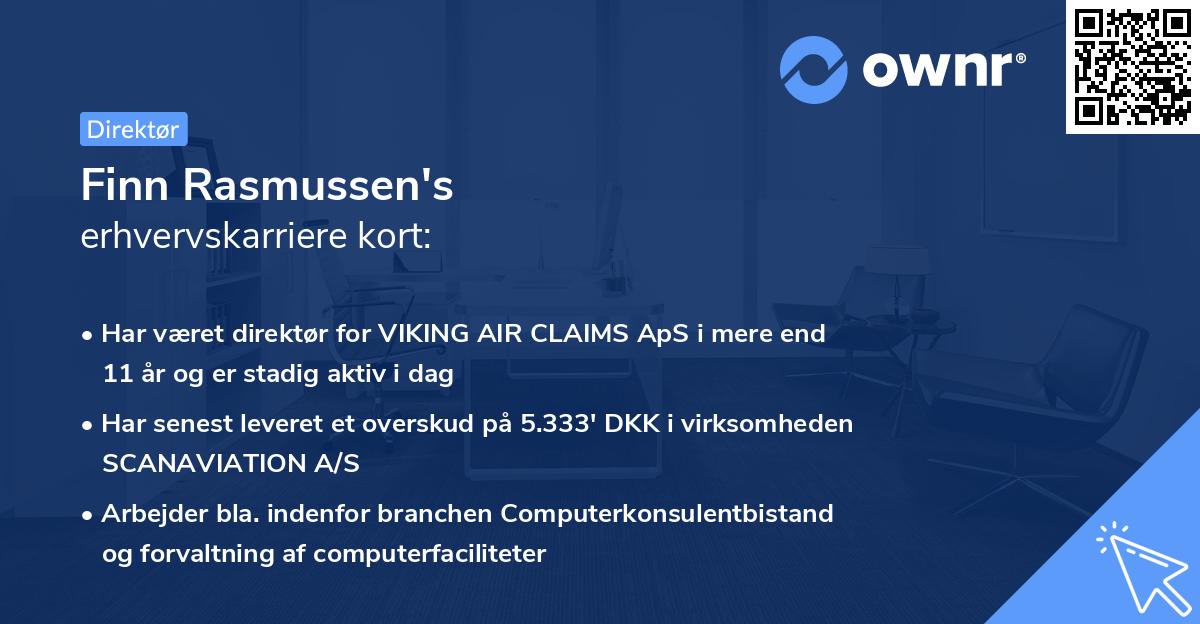 Finn Rasmussen's erhvervskarriere kort