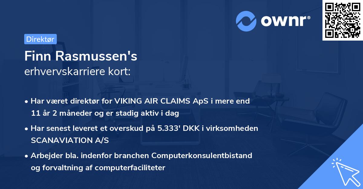 Finn Rasmussen's erhvervskarriere kort