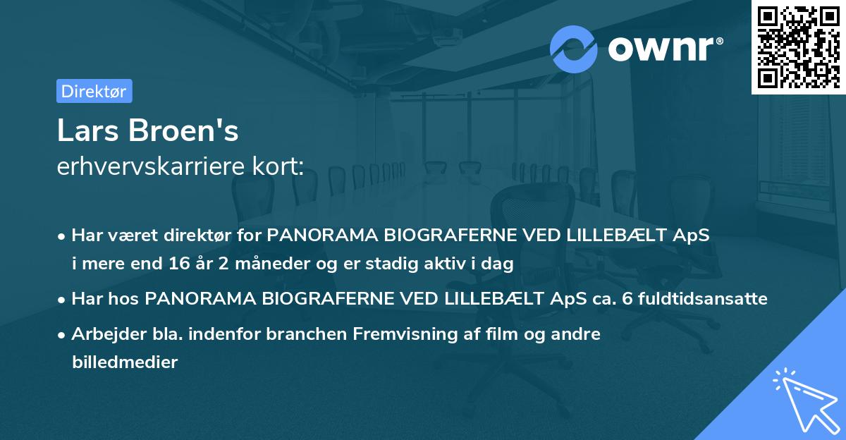 Lars Broen's erhvervskarriere kort