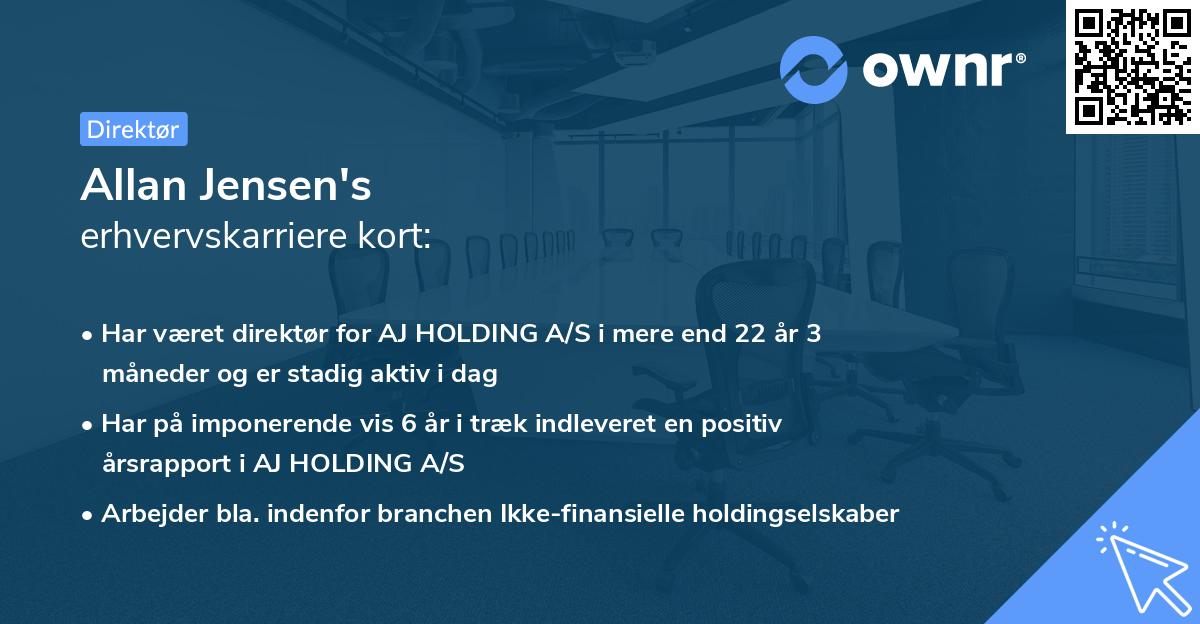 Allan Jensen's erhvervskarriere kort