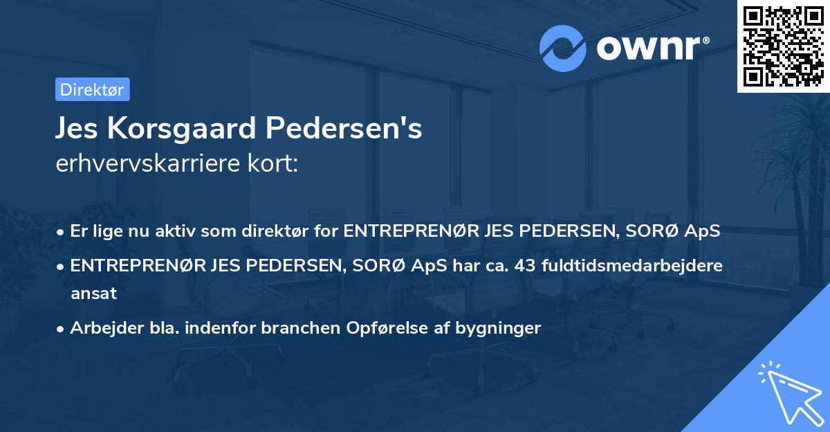 Jes Korsgaard Pedersen's erhvervskarriere kort