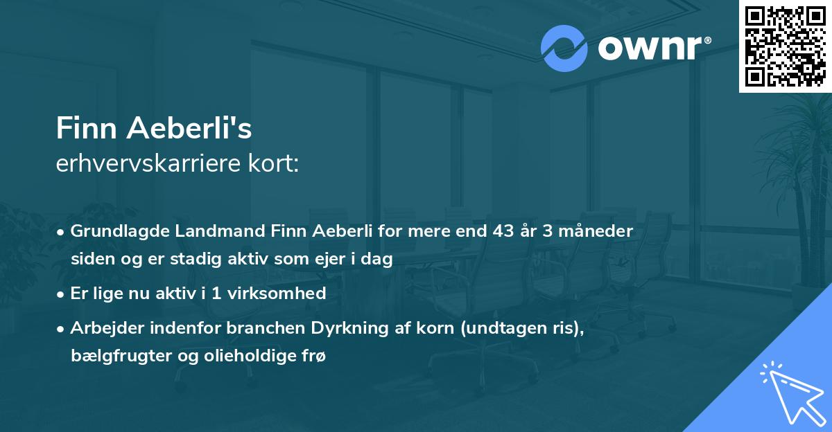 Finn Aeberli's erhvervskarriere kort