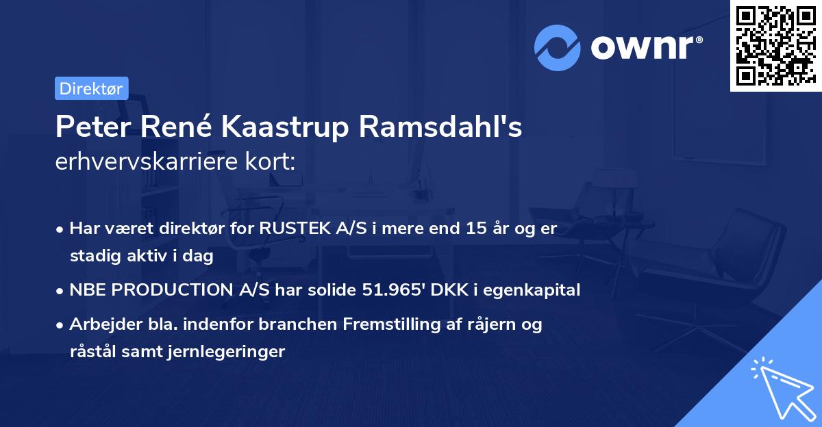 Peter René Kaastrup Ramsdahl's erhvervskarriere kort