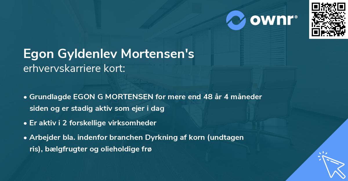 Egon Gyldenlev Mortensen's erhvervskarriere kort